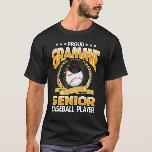 Proud Grammie Senior Class Of 2024 Baseball Player Tシャツ (正面)