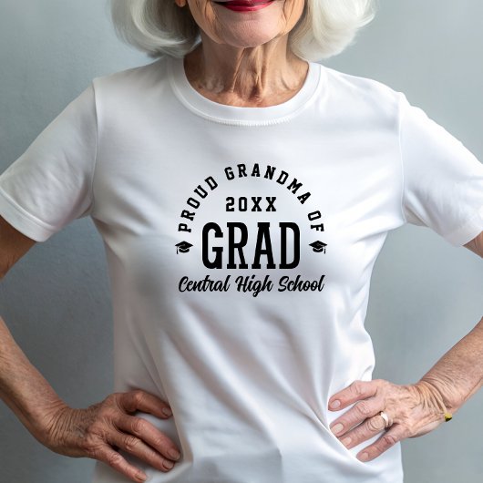 Proud Grandma Grad Varsity Typography Graduation トライブレンドＴシャツ