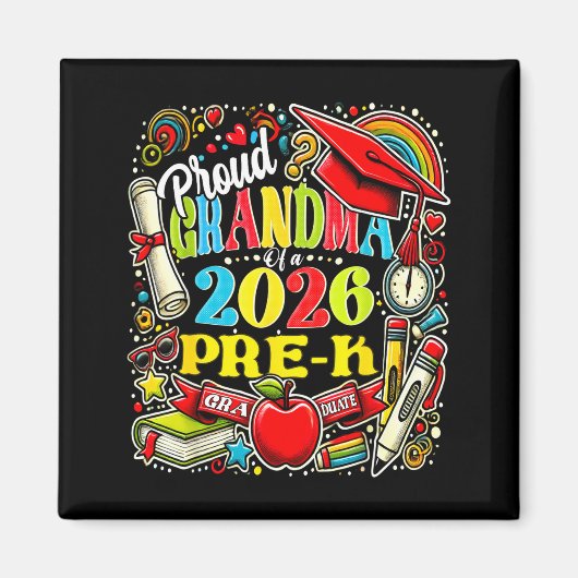 Proud grandma of 2026 pre-k graduate mothers day マグネット (正面)