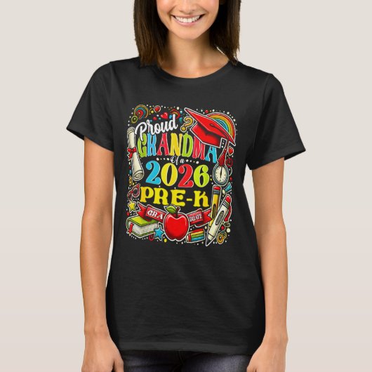 Proud grandma of 2026 pre-k graduate mothers day tシャツ (正面)