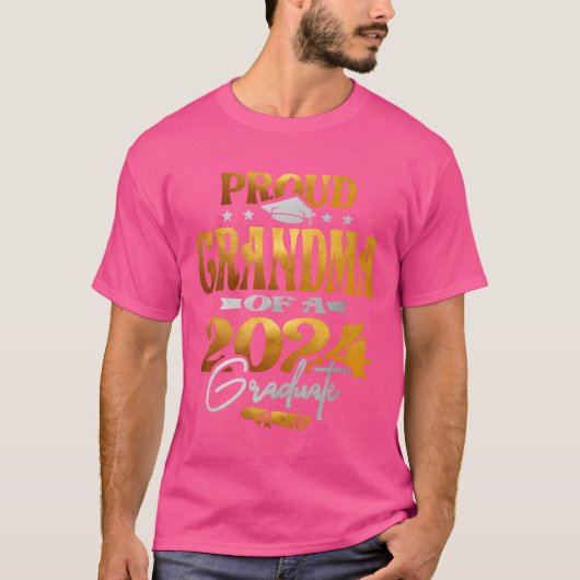 Proud Grandma of a 2024 Graduate Class of 2024 fam Tシャツ (正面)