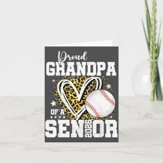 Proud Grandpa Of A 2026 Senior Baseball Graduation カード