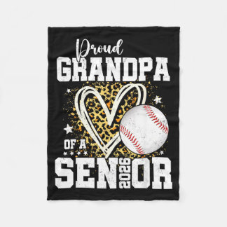 Proud Grandpa Of A 2026 Senior Baseball Graduation フリースブランケット