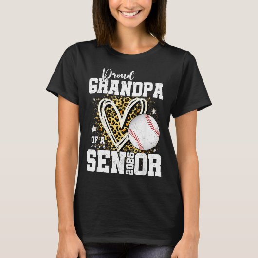 Proud Grandpa Of A 2026 Senior Baseball Graduation Tシャツ (正面)
