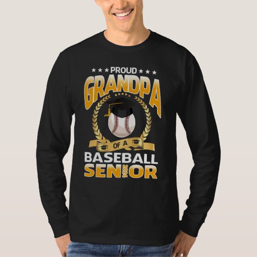 Proud Grandpa Of A Baseball Senior 2024 Graduation Tシャツ (正面)