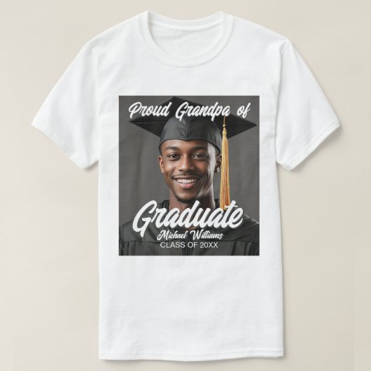 Proud Grandpa of Graduate Photo Graduation Tシャツ (デザイン正面)
