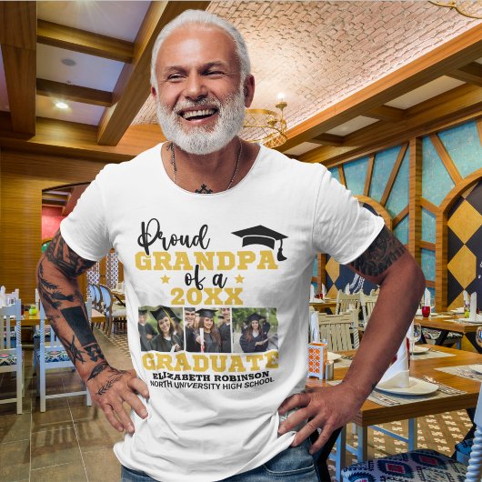 Proud Grandpa of the Graduate Photo collage Tシャツ