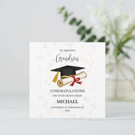 Proud Grandson Graduation Personalized カード (スタンド正面)