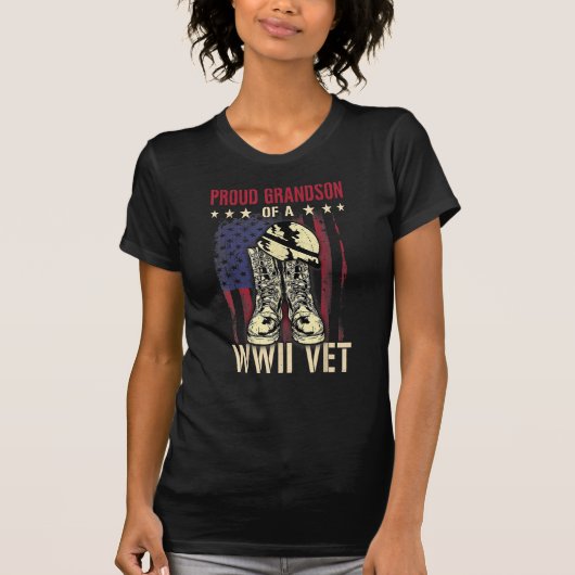 proud grandson of a wwii vet s world war two veter tシャツ (正面)