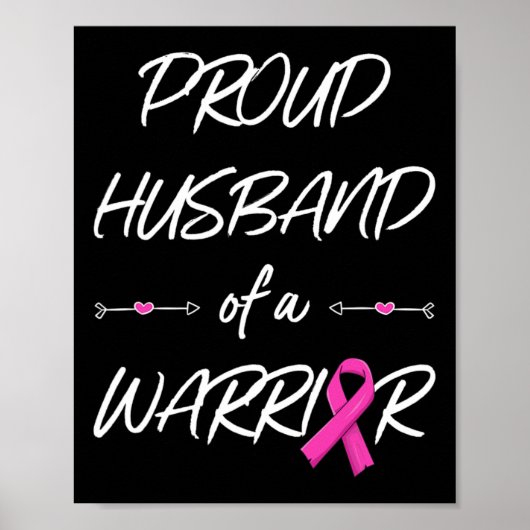 Proud Husbynd Of A Warrior Breast Cancer Awareness ポスター (正面)