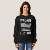 Proud Illustrator Profession American Flag スウェットシャツ (正面フル)