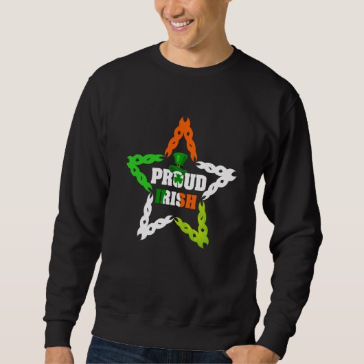 Proud Irish St Patrick's Day Colorful Celtic Pride スウェットシャツ (正面)