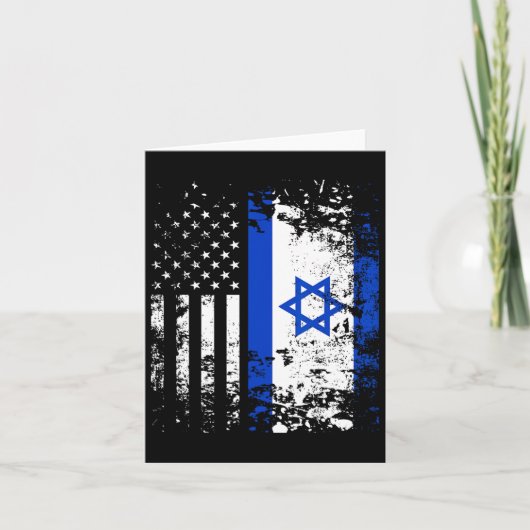 Proud Israeli Usa Flag Patriotic Pride American Is カード (正面)