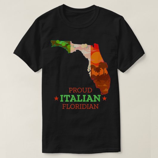 Proud Italian Floridian  Florida Map and Italy Fla Tシャツ (デザイン正面)