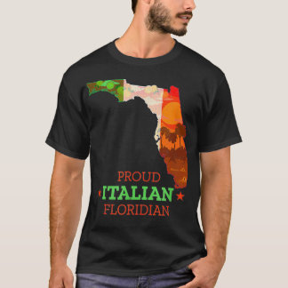 Proud Italian Floridian  Florida Map and Italy Fla Tシャツ