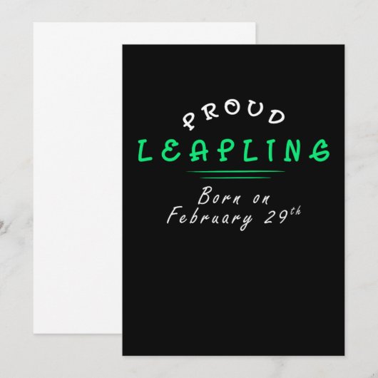 Proud Leapling Born On February 29 Birthday Gift 招待状 (正面/裏面)