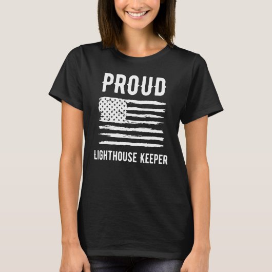 Proud Lighthouse Keeper Profession American Flag Tシャツ (正面)