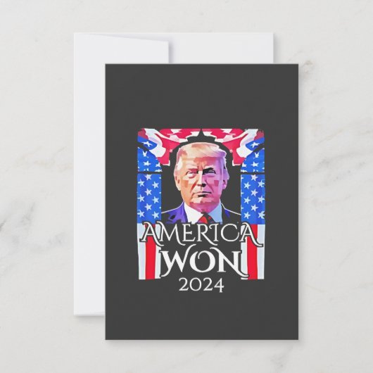 Proud Maga American Trump Won 2024 Inaguration Day サンキューカード (正面)