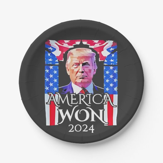 Proud Maga American Trump Won 2024 Inaguration Day ペーパープレート (正面)