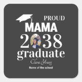 Proud mama personalized graduation スクエアシール (正面)