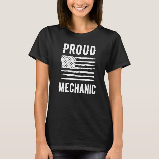 Proud Mechanic Profession American Flag Premium Tシャツ (正面)