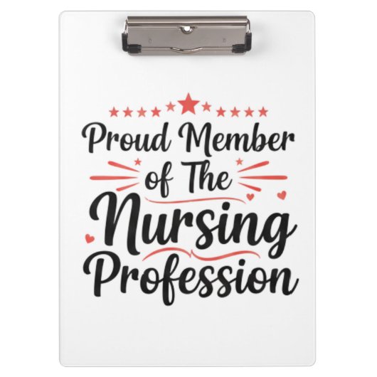  Proud Member Nursing Artistic Personalized Gift クリップボード (正面)
