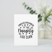 Proud Member of the Naughty List Club Christmas シーズンポストカード (スタンド正面)