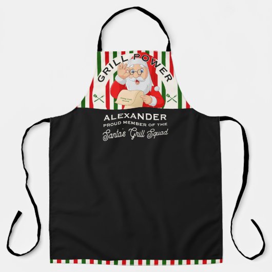 Proud Member Santas Grill Squad BBQ Christmas Gift エプロン (正面)