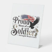 Proud Military Mom Soldier Pride Art 台座サイン (正面)