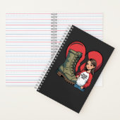 Proud Military Wife – “Boot Wife” Heart ノートブック (内側)