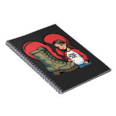 Proud Military Wife – “Boot Wife” Heart ノートブック (右側)