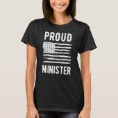 Proud Minister Profession American Flag Tシャツ (正面)