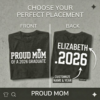 PROUD MOM ・2026年卒業おめでとう 名入れ卒業記念 Tシャツ