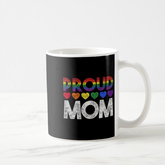 Proud Mom Lgbt  コーヒーマグカップ (右)