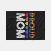 Proud Mom Lgbt  フリースブランケット (正面(横))