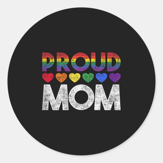 Proud Mom Lgbt  ラウンドシール (正面)
