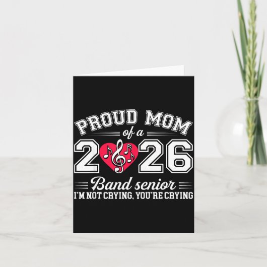Proud Mom Of A 2026 Band Senior Music Gift カード (正面)