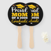 Proud Mom Of A 2026 Personalized Graduation Mother ハンドファン (正面&裏面)