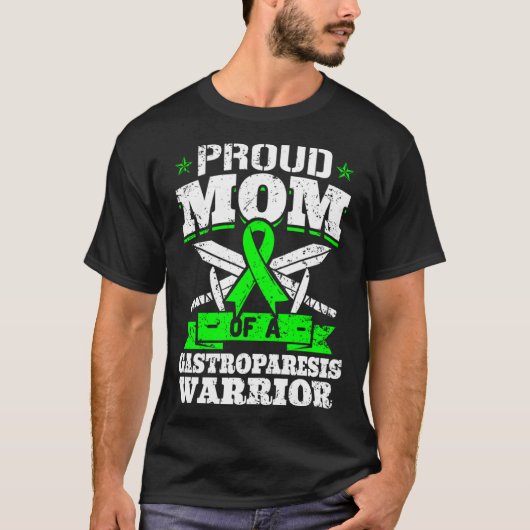 Proud Mom Of A Gastroparesis Warrior Awareness Rib Tシャツ (正面)
