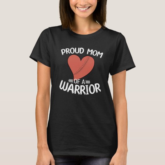 Proud Mom of a Heart Warrior CHD Surgery CHD Aware Tシャツ (正面)
