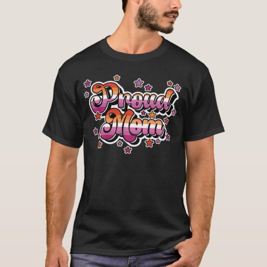Proud Mom Of A Lesbian Daughter LGBTQ Gay Daughter Tシャツ (正面)