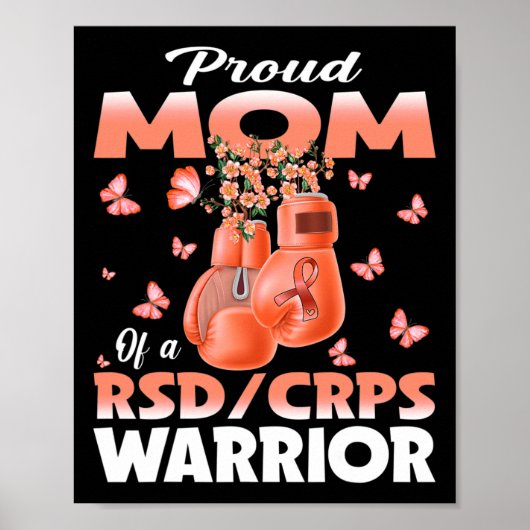 Proud Mom Of A Rsd Crps Warrior Awareness Boxing G ポスター (正面)