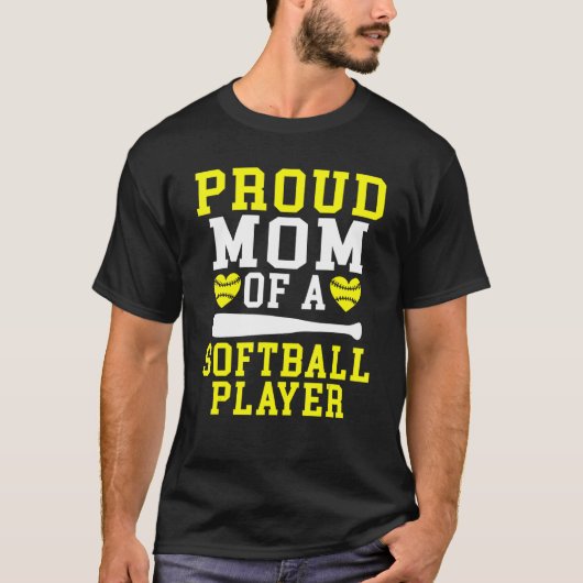 Proud Mom of a Softball Player Mom Tシャツ (正面)