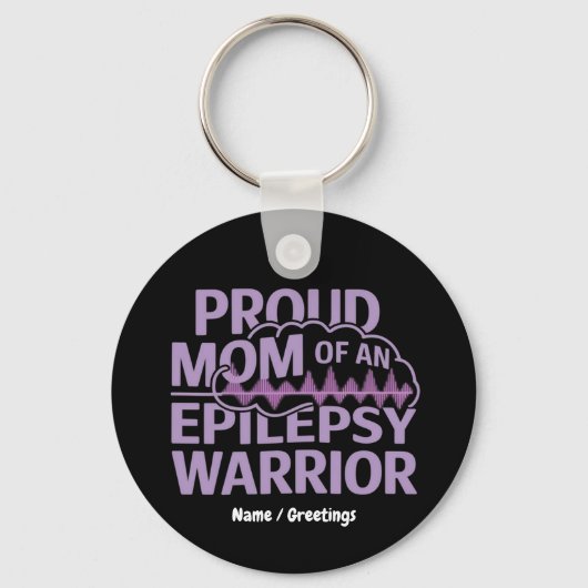 Proud Mom of an Epilepsy Warrior Brain Wave キーホルダー (正面)