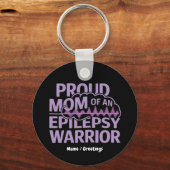 Proud Mom of an Epilepsy Warrior Brain Wave キーホルダー (正面)