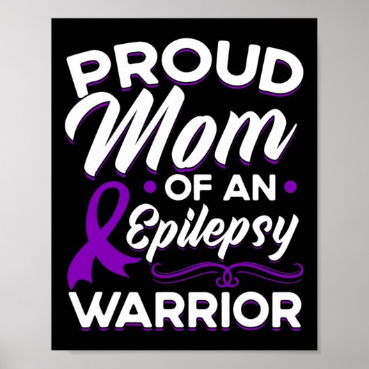 Proud Mom Of An Epilepsy Warrior Epilepsy Awarenes ポスター (正面)