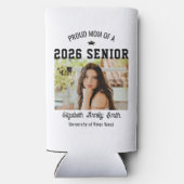 Proud Mom Senior Custom Year Graduate Photo Parent スリム缶クーラー (裏面)