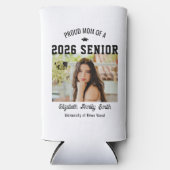 Proud Mom Senior Custom Year Graduate Photo Parent スリム缶クーラー (正面)
