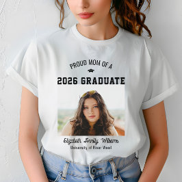 Proud Mom Senior Custom Year Graduate Photo Parent Tシャツ