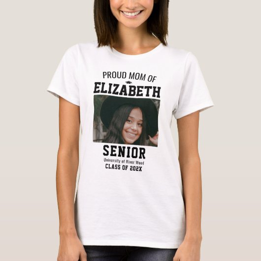 Proud Mom Senior Year Graduate Parent Custom Tシャツ (正面)